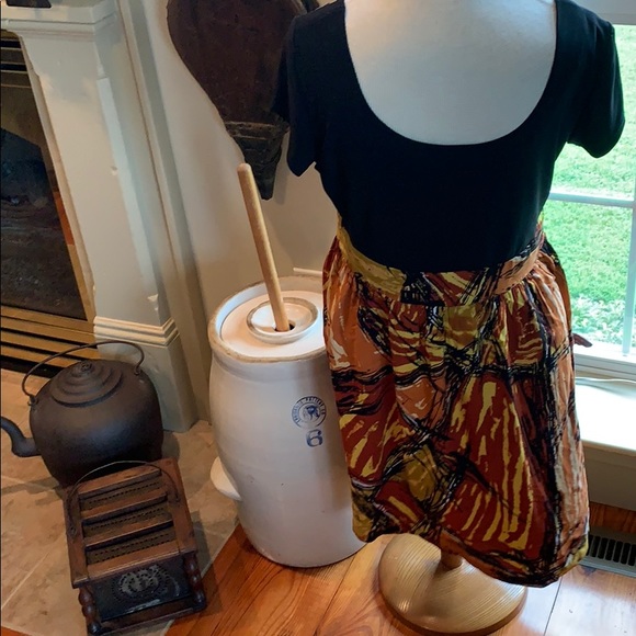 Tiana B Mixed Media Dress Petite Large Blk/Print - Picture 6 of 8